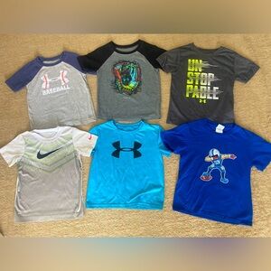 Gently worn boy shirts, all 5T except the football player is youth extra small!